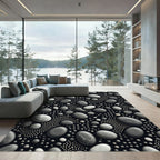 Charcoal Pebble Mosaic Arrangement Rug