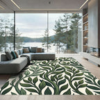 Deep Green Vine Leaf Botanical Rug