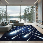 Luminous Midnight Sky Meteor Shower Rug