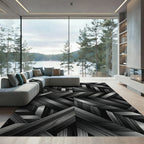 Monochrome Wood Grain Arrow Rug