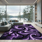 Cosmic Violet Interstellar Swirl Nebula Rug