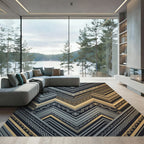 Retro Chevron Geometric Pattern Rug
