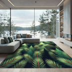 Deep Forest Evergreen Pine Trees Rug