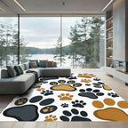 Playful Two Tone Animal Paw Rug