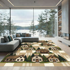 Woodland Village Cabin Landscape Rug