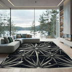 Monochromatic Starburst Geometric Nebula Rug