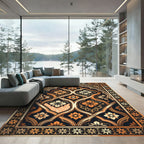 Elegant Amber Floral Intertwined Archway Rug