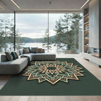 Sage Green Ornate Star Medallion Rug