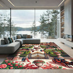 Baroque French Garden Chariot Scene Rug