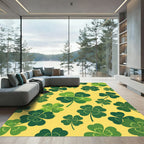 Lucky Four Leaf Clover Yellow Rug