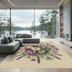 Wildflower Meadow Lavender and Daisy Bouquet Rug
