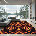 Tribal Diamond Earth Tones Rug