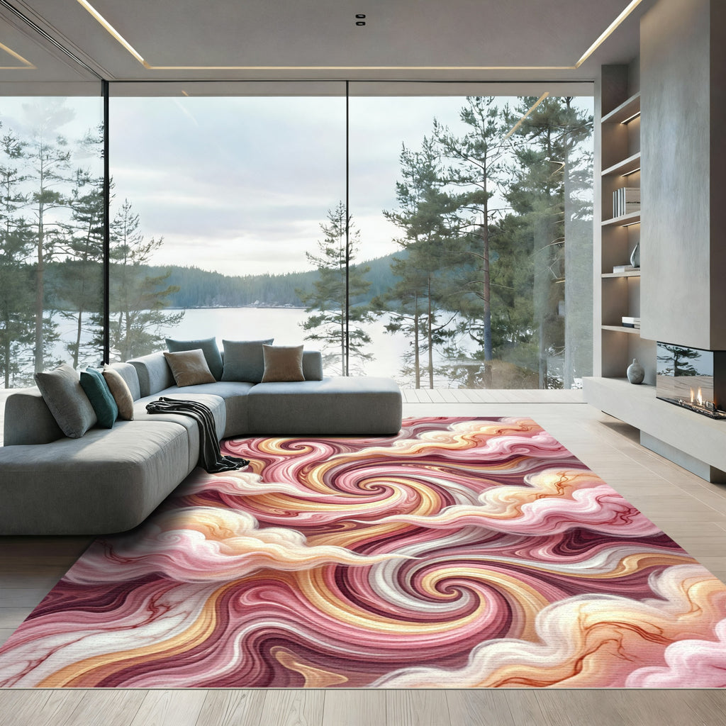 Pastel Swirl Cloud Abstract Rug