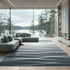 Minimalist Gray Ombre Ocean Wave Rug