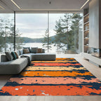 Retro Sunset Striped Abstract Texture Rug