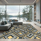 Isometric Gray Architecture Urban Grid Rug