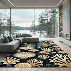 Golden Coral Reef Underwater Scene Rug