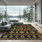 Nautical Ochre Tribal Geometric Vase Rug
