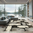 Rough Concrete Brick Texture Rug