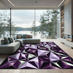Geometric Amethyst Crystal Facet Rug