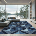 Indigo Denim Tribal Diamond Arrangement Rug