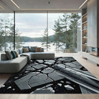 Gray Cracked Stone Explosion Rug
