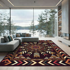 Tribal Geometric Sun Arrow Earthy Rug