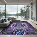 Lavish Purple Rose Grape Fountain Mosaic Rug