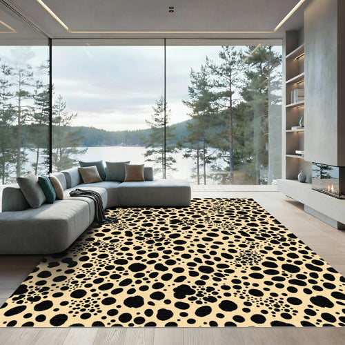 Black Spotted Tan Cheetah Hide Rug