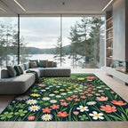 Whimsical Floral Meadow Path Rug