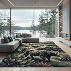 Highland Cattle Scottish Mountain Landscape Rug