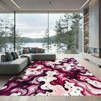 Radiant Magenta Swirl Ink Splatter Rug