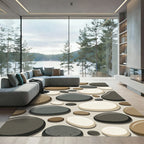 Natural Stone Pebbles Earthy Tones Rug