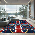 Dynamic Hockey Stick Graphic Athletic Rug