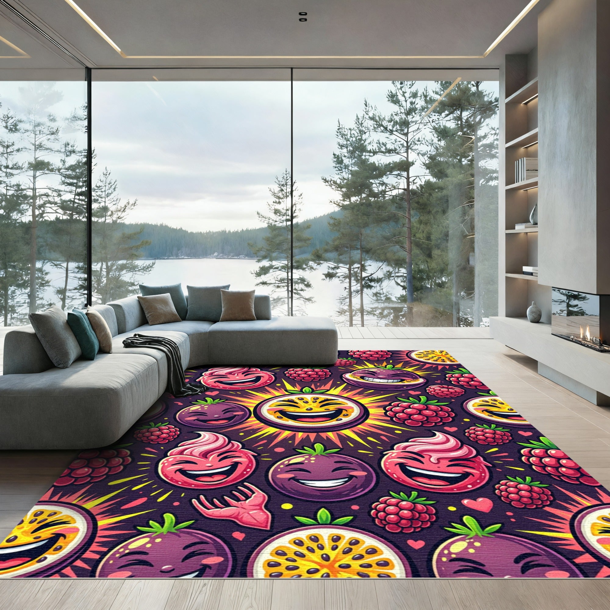 Joyful Fruit Cartoon Collection Rug