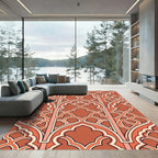 Terracotta Arched Overlay Geometric Rug