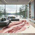 Modern Blush and Deep Burgundy Swirl Rug