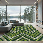 Forest Green Zigzag Fern Pattern Rug