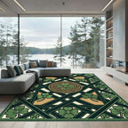 Celtic Knot Clover Lattice Emerald Rug