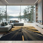 Winding Desert Road Scenery Landscape Rug