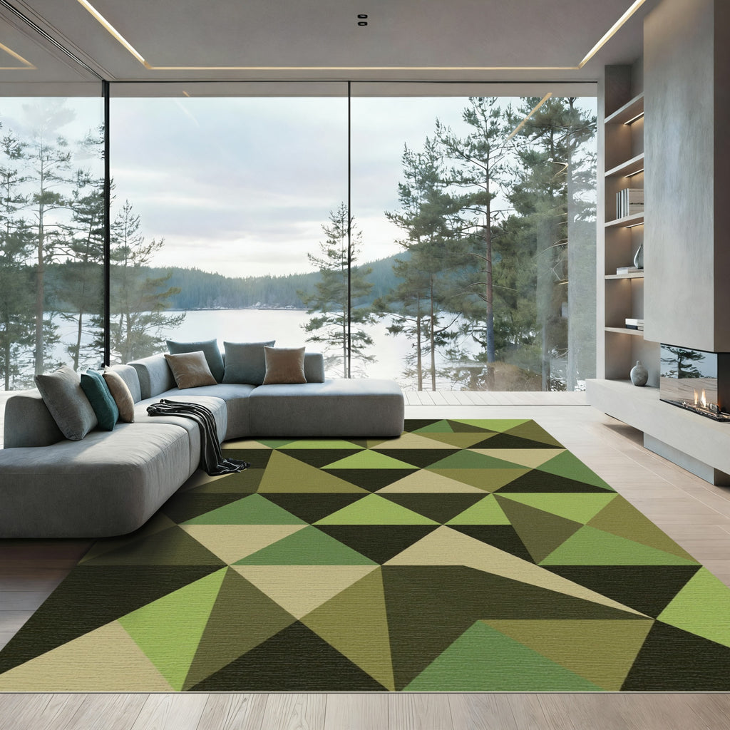 Geometric Green Triangles Abstract Rug