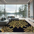 Gilded Celestial Cross Star Medallion Rug