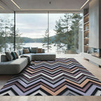 Modern Geometric Pastel Zigzag Chevron Rug