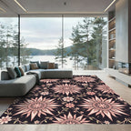 Blush Floral Starburst Dark Tapestry Rug