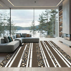 Striped Pebble Mosaic Brown Rug