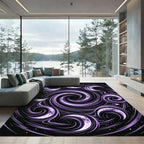 Celestial Crescent Moon Violet Swirl Rug