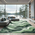 Serene Sage Abstract Swirl Rug