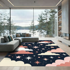 Cosmic Blush Pink Celestial Sky Rug