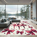 Velvet Pink Bows Ballet Dancers Rug