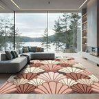 Art Deco Earthy Shell Scallop Rug